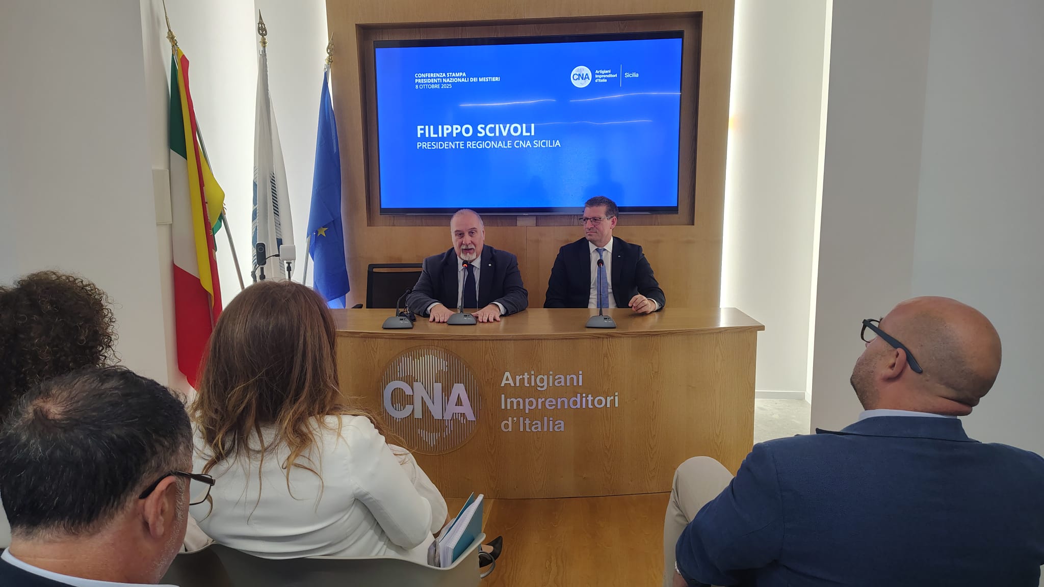 Filippo Scivoli, presidente Cna Sicilia, e Piero Giglione, segretario Cna Sicilia