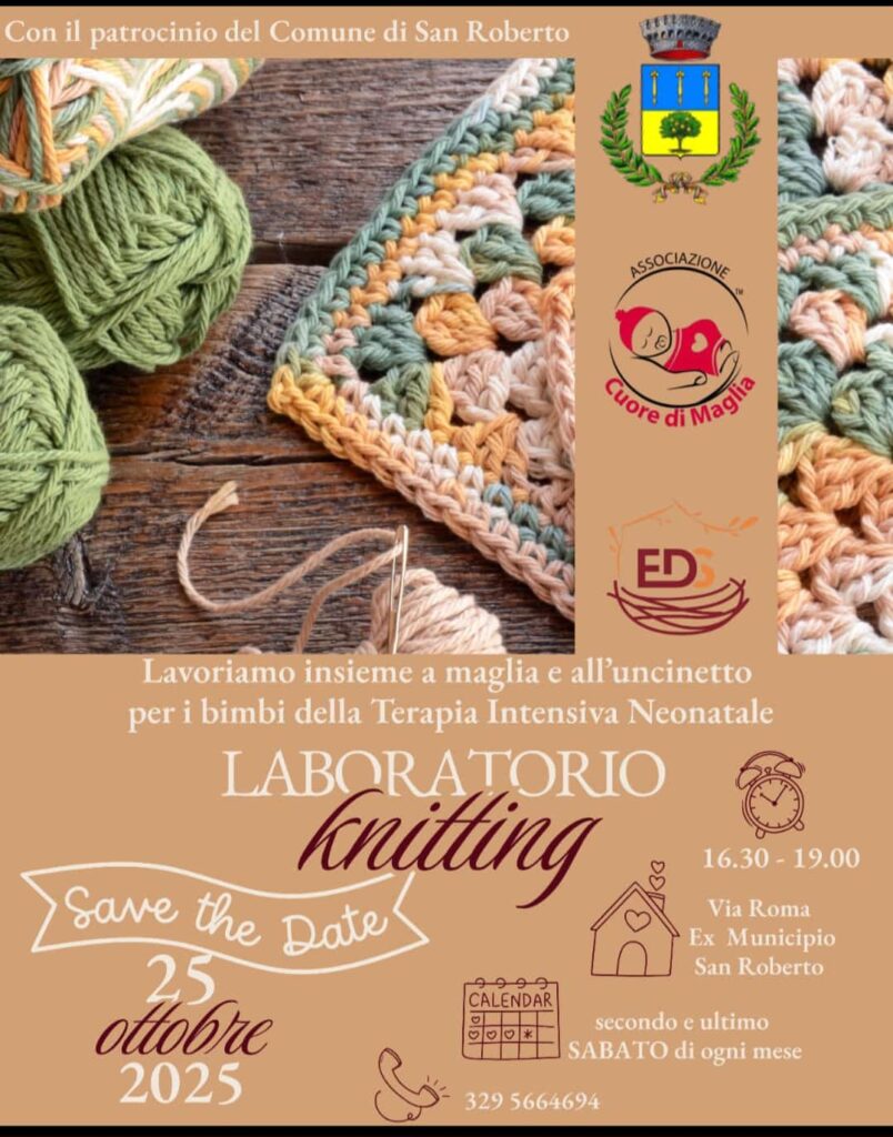 Locandina Laboratorio Knitting - San Roberto dal 25.10.2025
