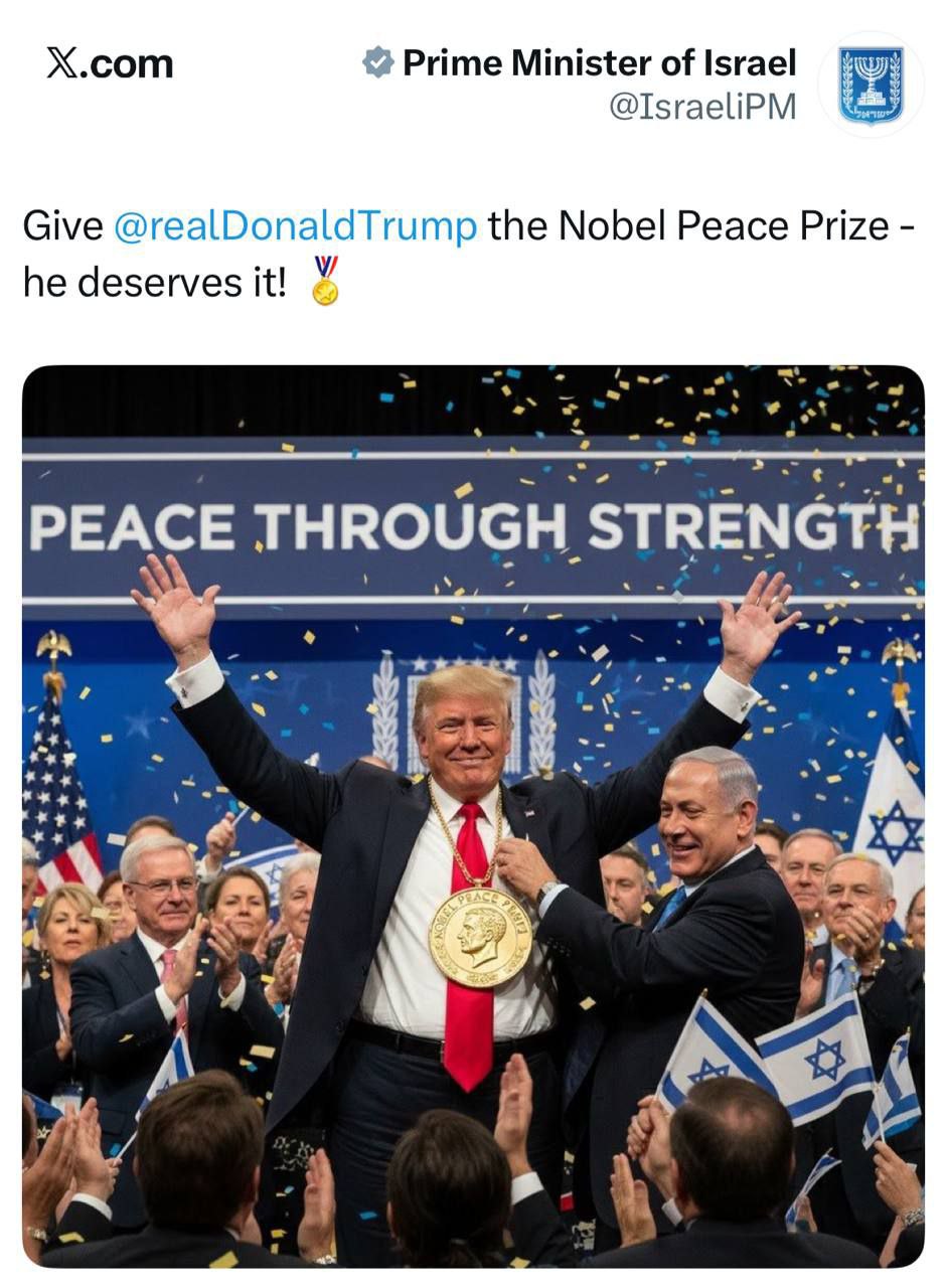 Netanyahu Trump Nobel per la Pace