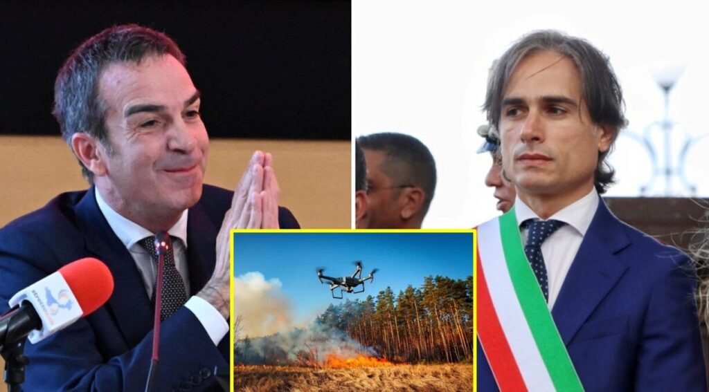 Occhiuto Falcomatà drone incendio
