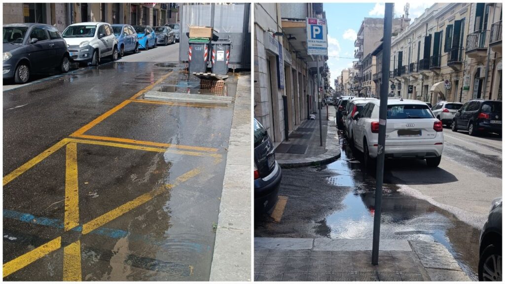 Perdita d'acqua in via Aschenez