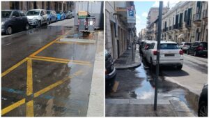 Perdita d'acqua in via Aschenez
