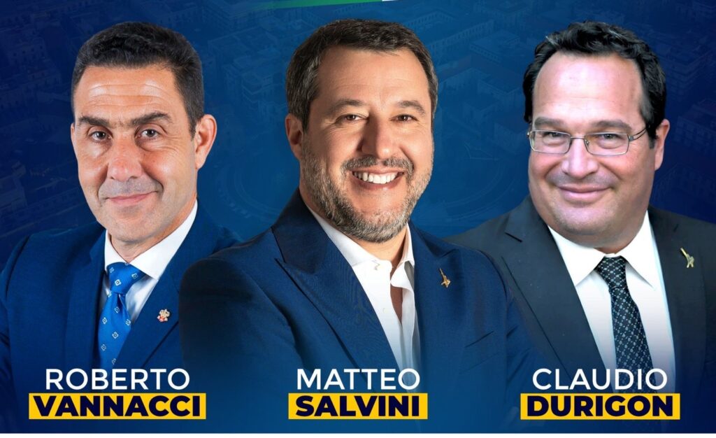 Vannacci Salvini e Durigon locandina