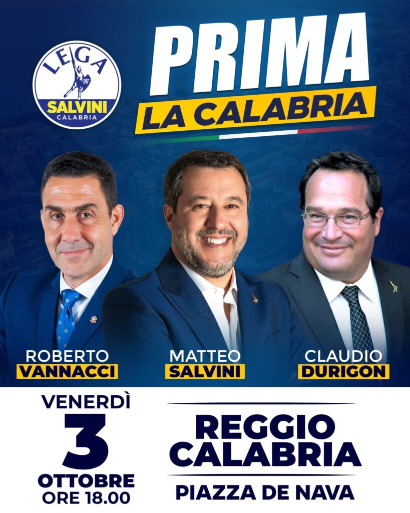 Vannacci Salvini e Durigon locandina