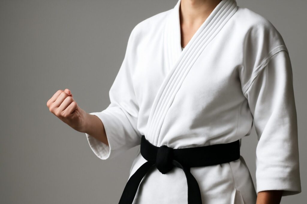 atleta con kimono karate, taekwondo arti marziali