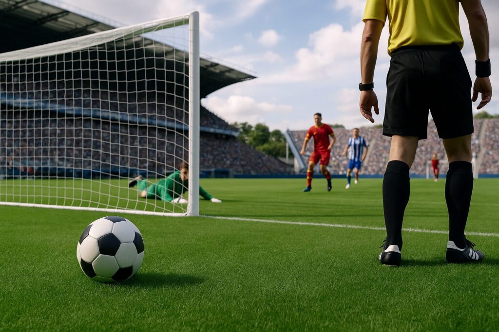 azione partita di calcio arbitro