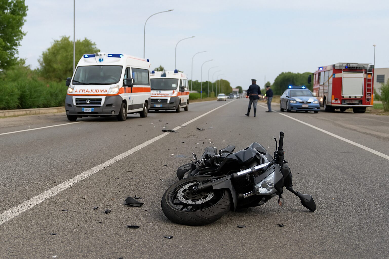 incidente mortale moto ambulanza