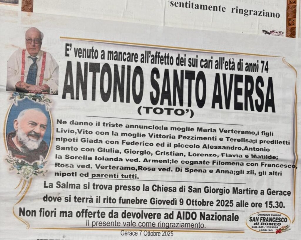 manifesto antonio santo aversa
