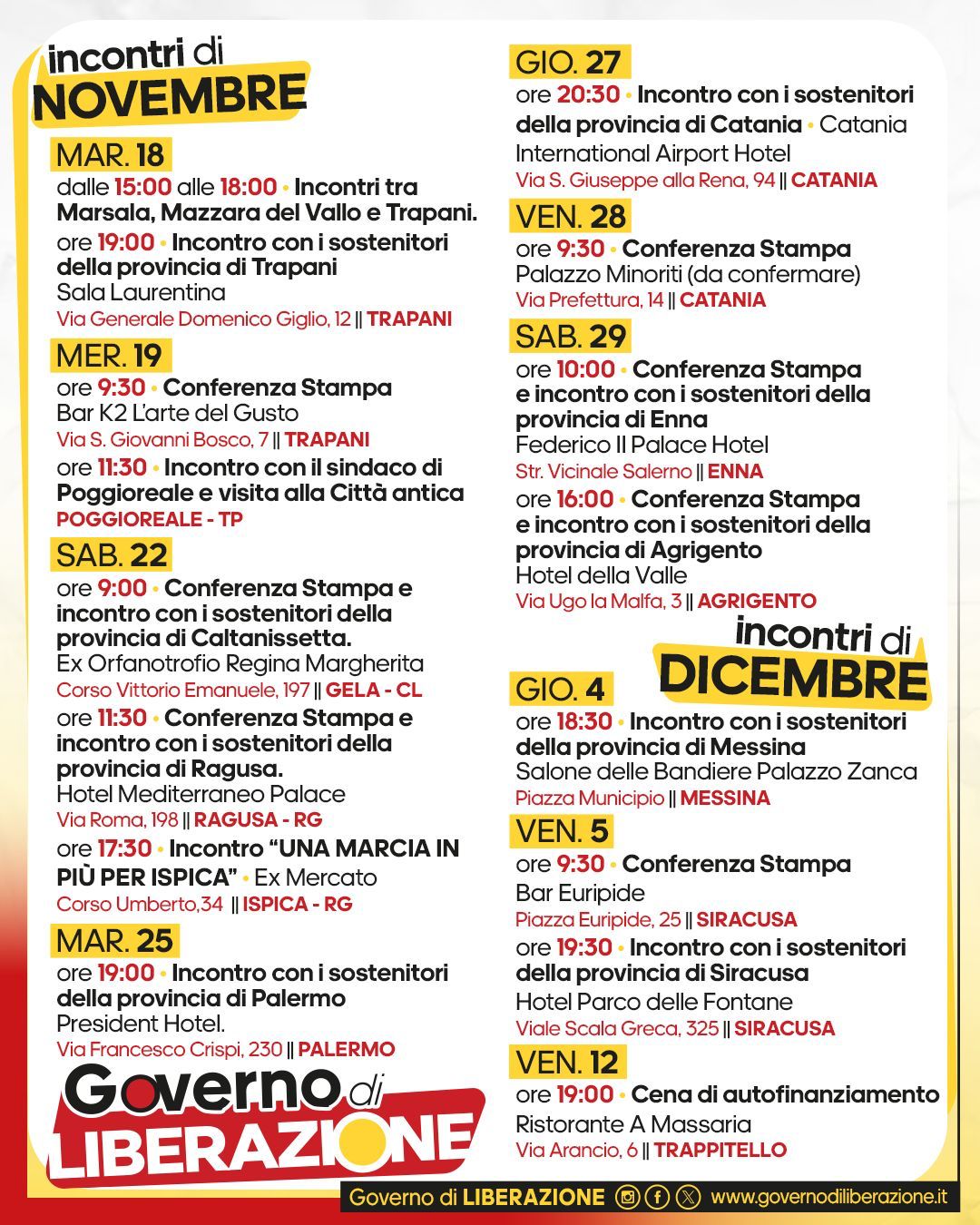 Appuntamenti Sicilia di Cateno De Luca