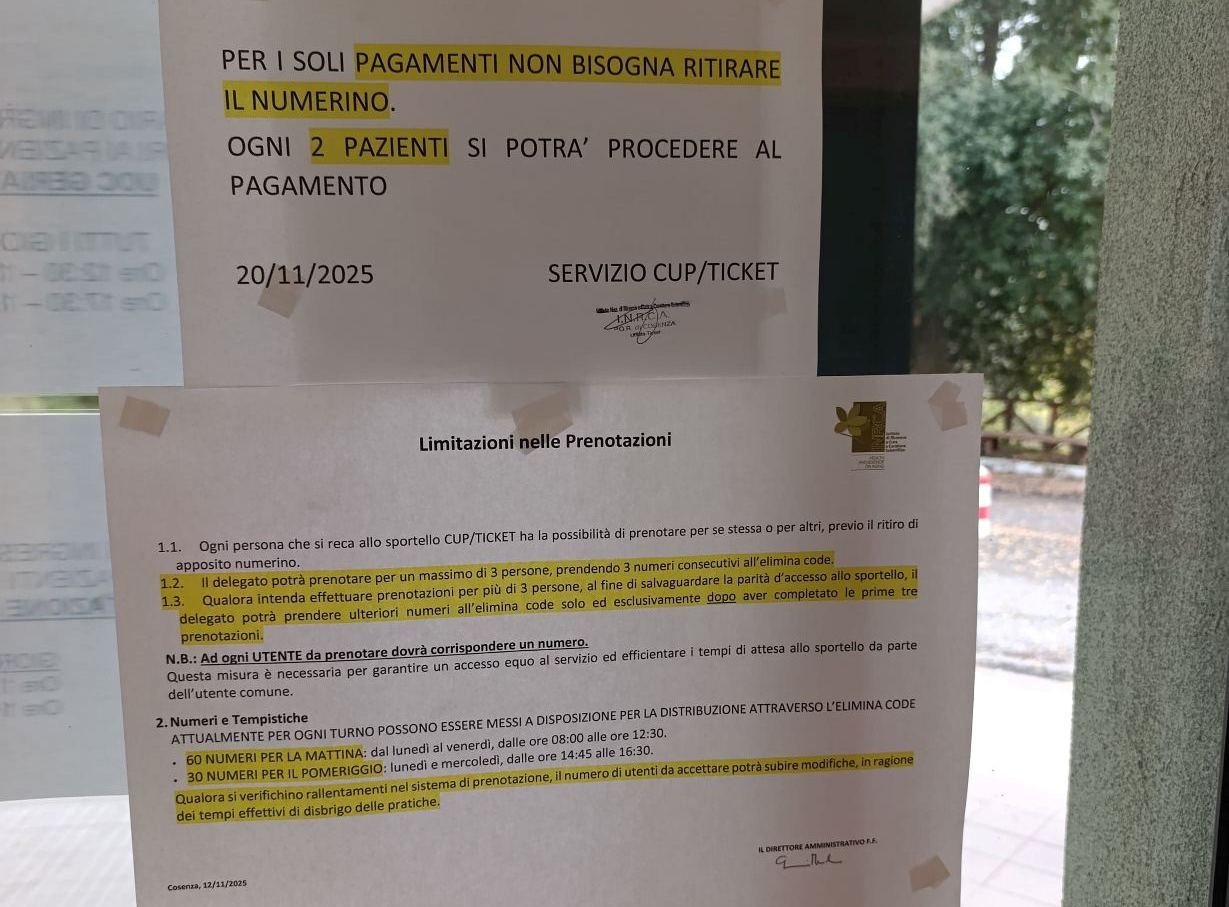 COMUNICAZIONE INERENTE ALLA LIMITAZIONE DELLE PRENOTAZIONI