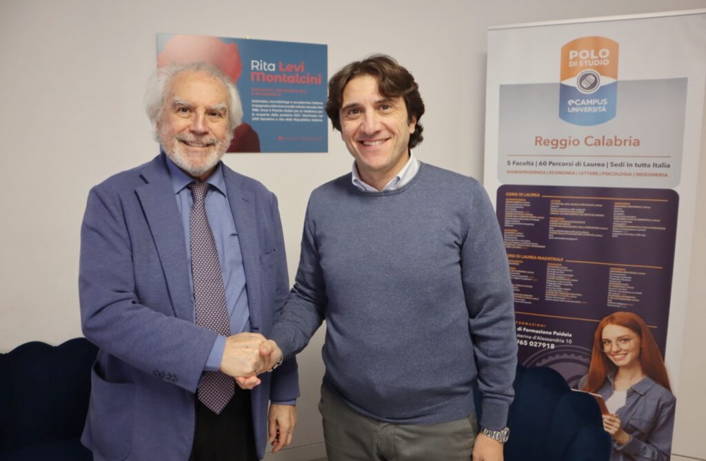 Enzo Siviero alla sede ecampus di Reggio Calabria con Giandomenico Stilo
