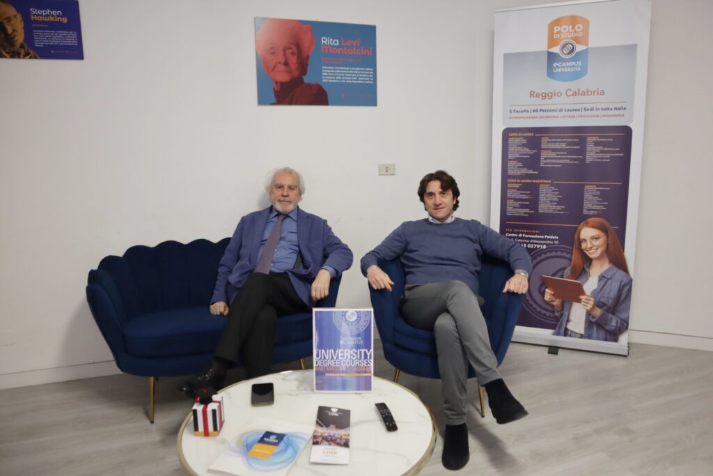 Enzo Siviero alla sede ecampus di Reggio Calabria con Giandomenico Stilo