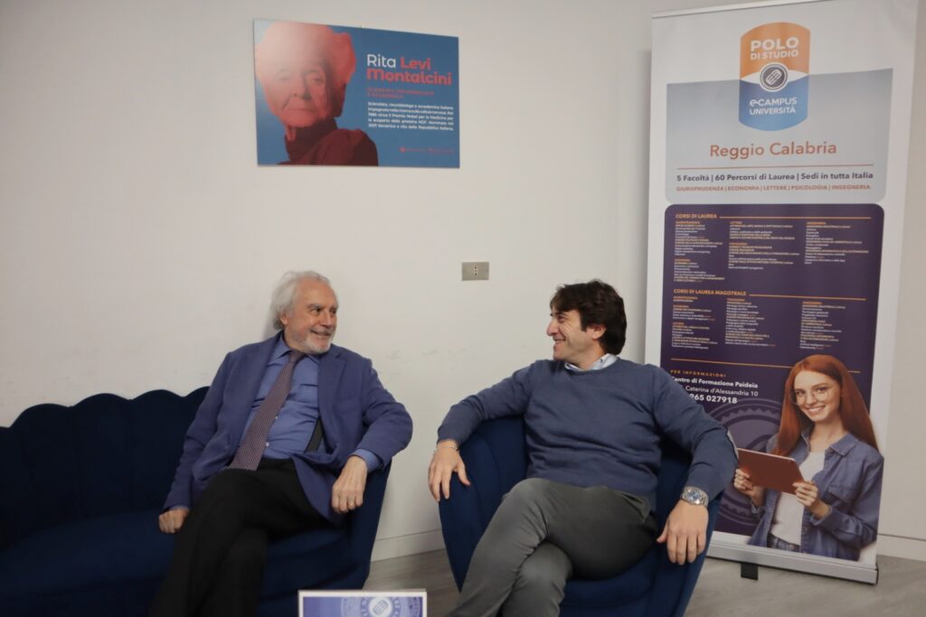 Enzo Siviero alla sede ecampus di Reggio Calabria con Giandomenico Stilo