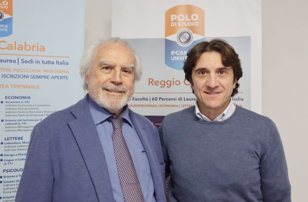 Enzo Siviero alla sede ecampus di Reggio Calabria con Giandomenico Stilo