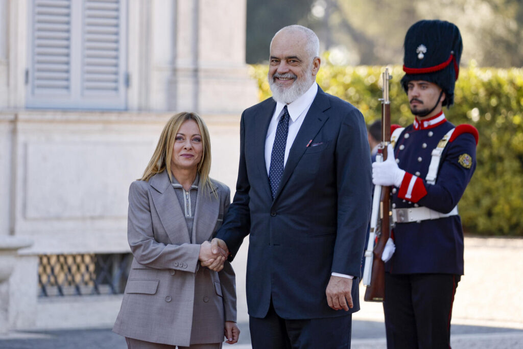Giorgia Meloni ed Edi Rama primo ministro Albania
