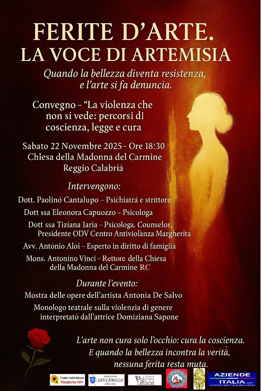 Locandina Ferite d'Arte. La voce di Artemisia
