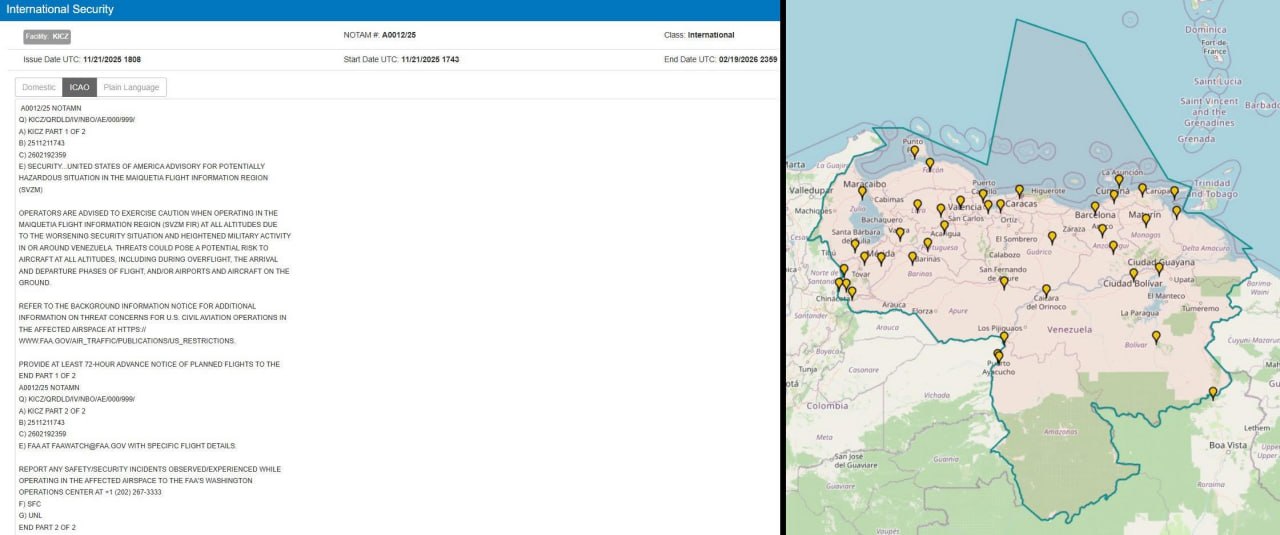 NOTAM USA Venezuela