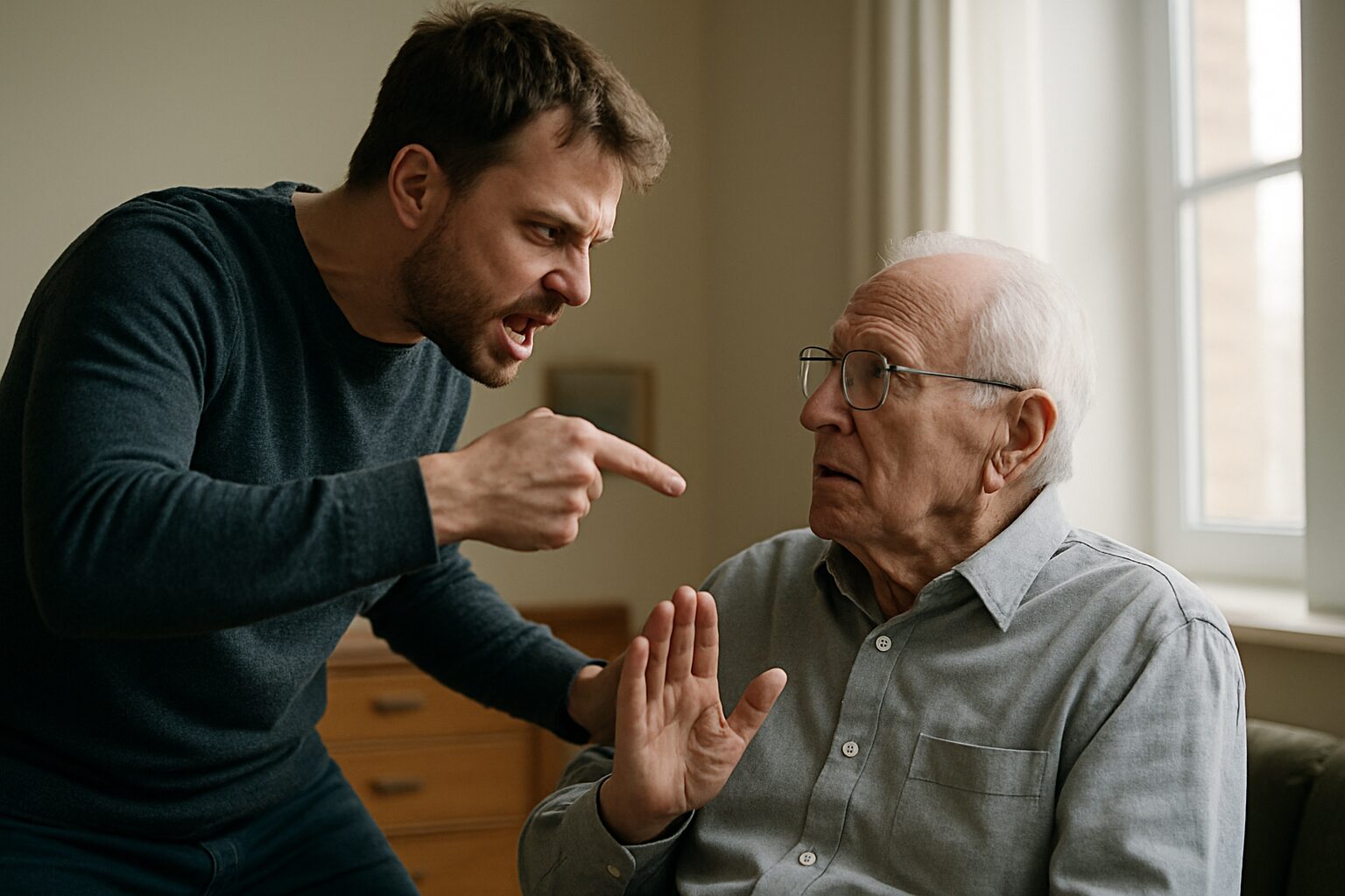 aggredisce padre anziano