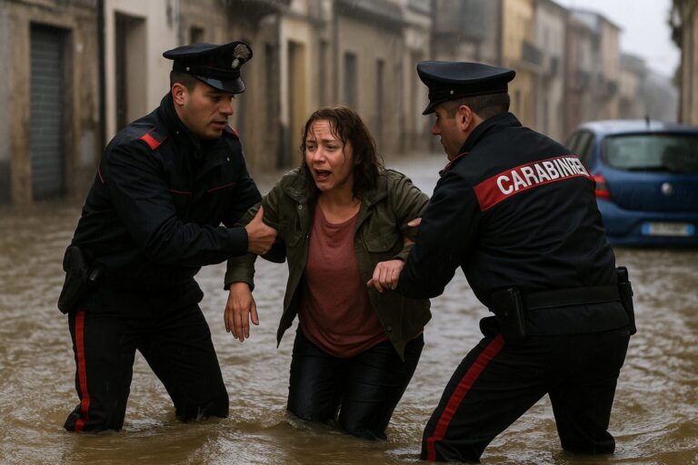 alluvione donna salvata dai carabinieri