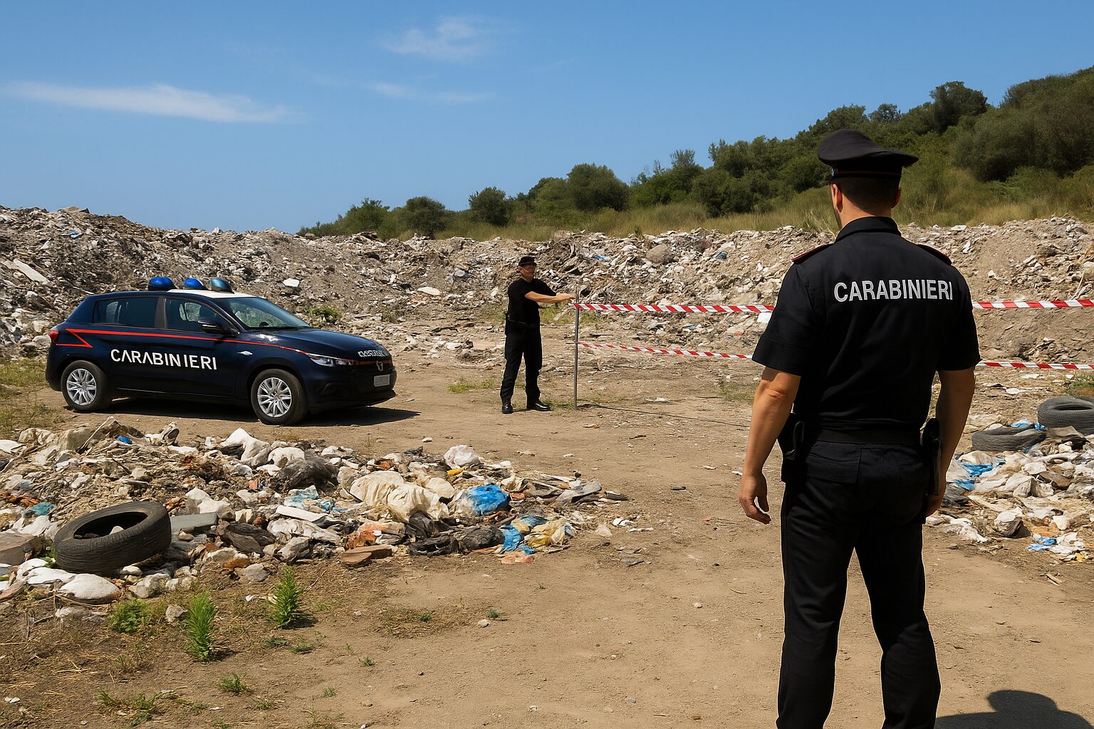 arresti carabinieri zona piena di rifiuti