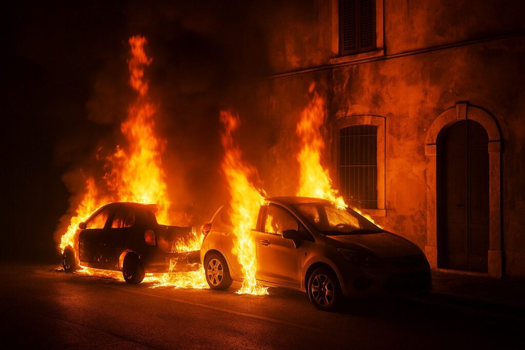 auto in fiamme