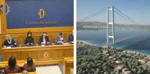 conferenza stampa camera dei deputati per corteo no ponte sullo stretto a messina di sabato 29 novembre 2025
