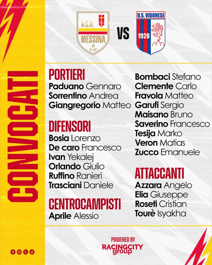 convocati acr messina