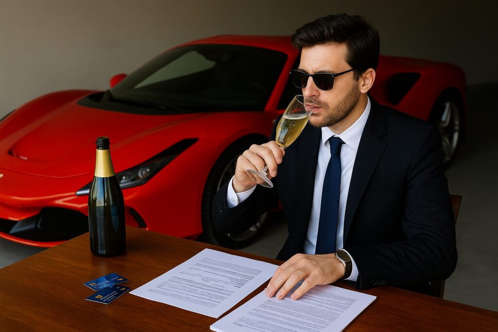 giovane che vive nel lusso