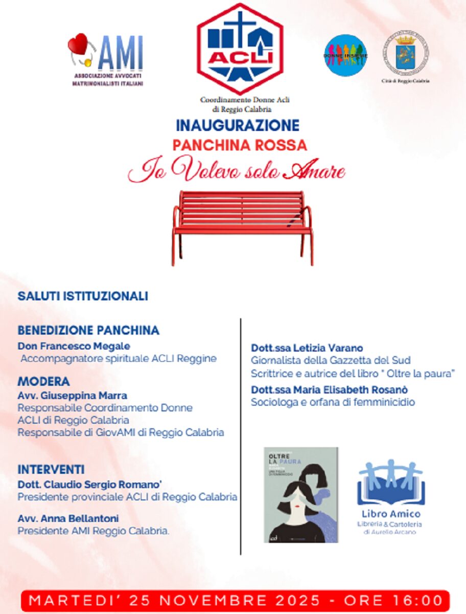 inaugurazione Reggio Panchina Rossa