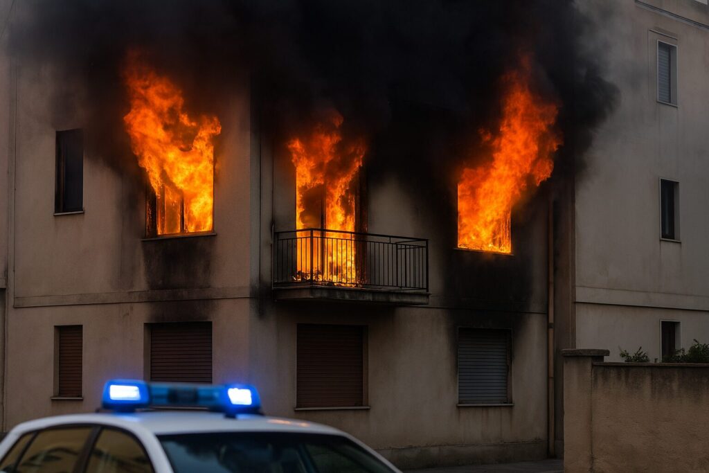 incendio casa polizia