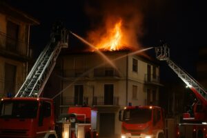 incendio mansarda vigili del fuoco