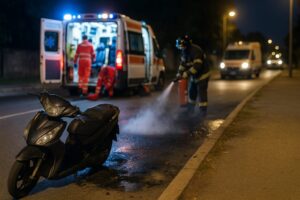 incidente scooter ambulanza estintore