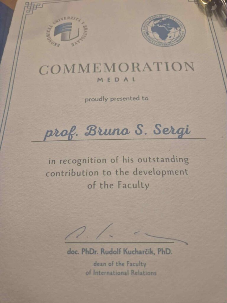 premio università bratislava a bruno s. sergi