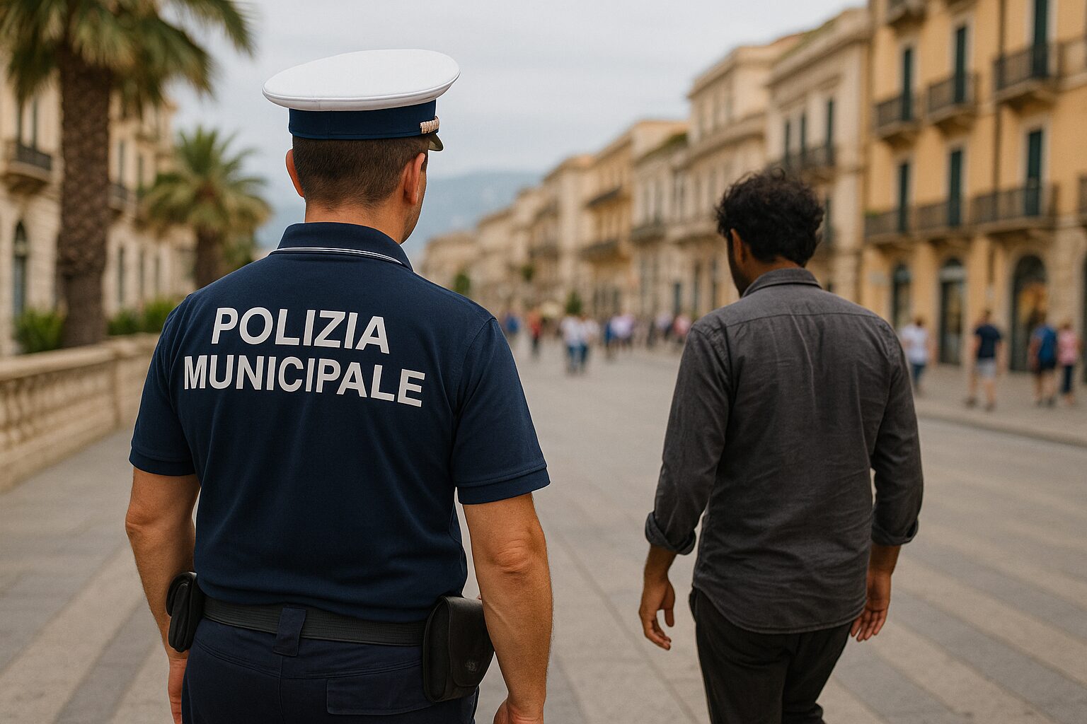 uomo da in escandescenza polizia municipale
