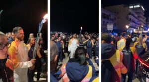 Iemmello tedoforo fiamma olimpica catanzaro