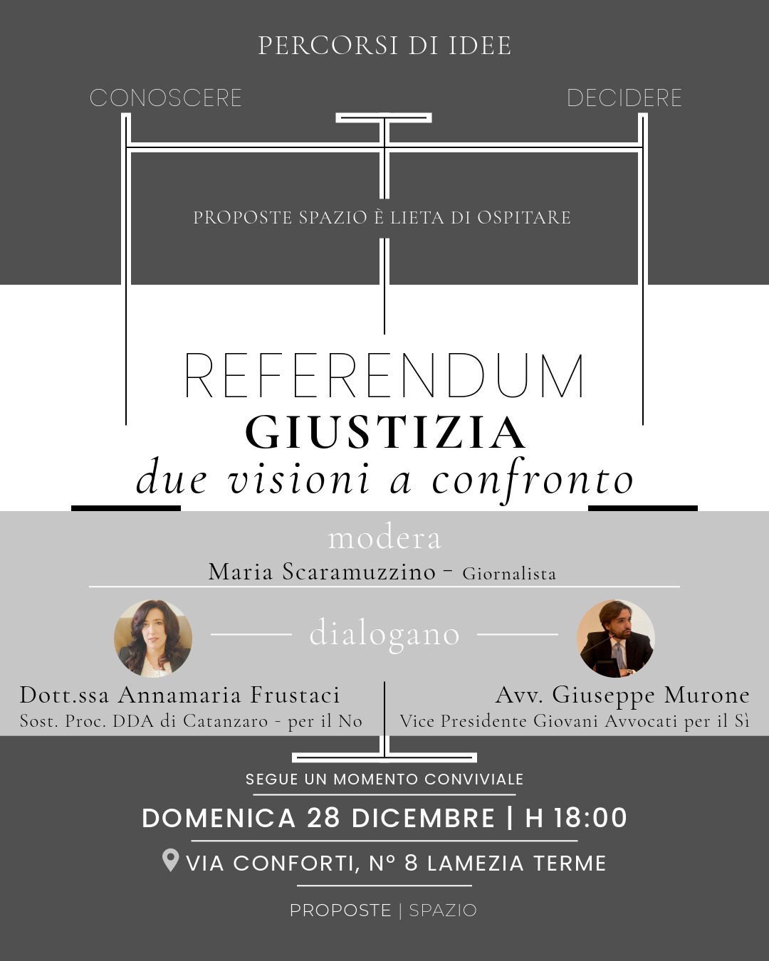 Locandina Referendum Giustizia incontro a Lamezia