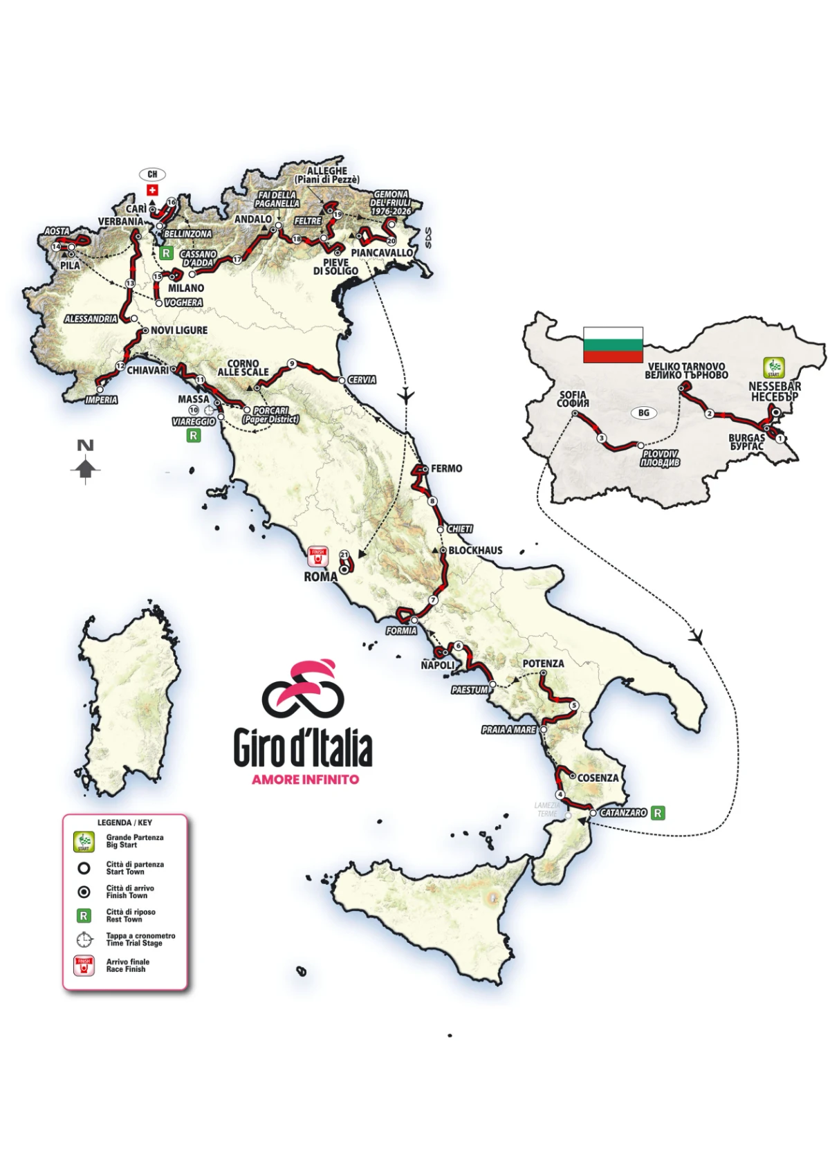 Percorso Giro d'Italia 2026