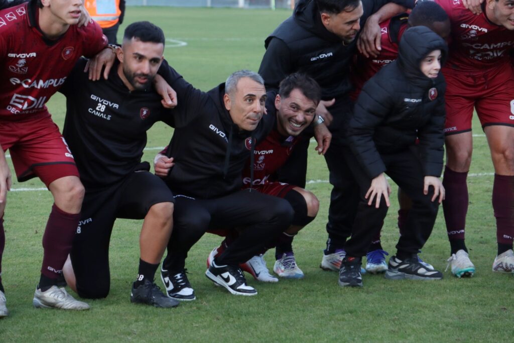 Reggina-Milazzo festa a fine gara con Torrisi Di Grazia