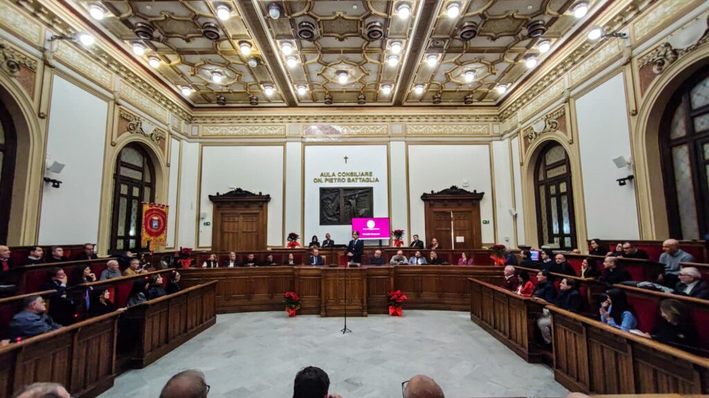 Saluti Falcomatà palazzo San Giorgio