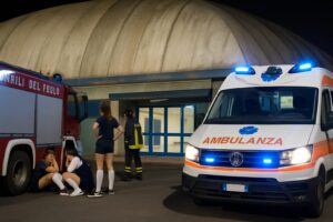 ambulanza vigili del fuoco malore pallavoliste