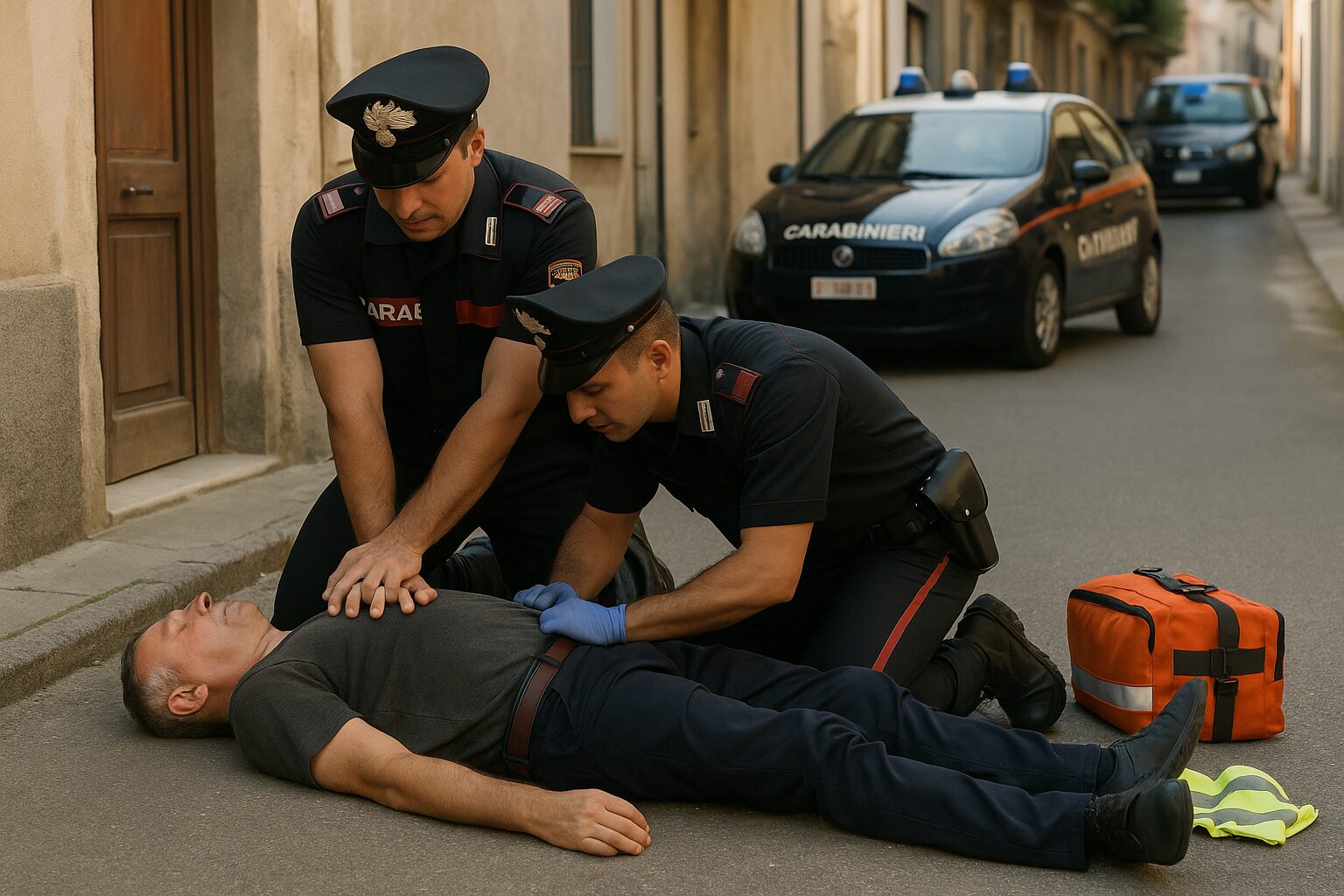 carabinieri salvano uomo colto da malore