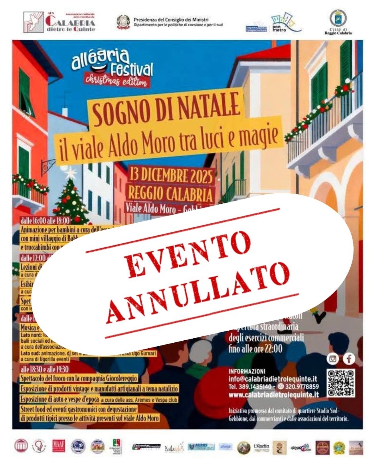 evento viale aldo moro annullato