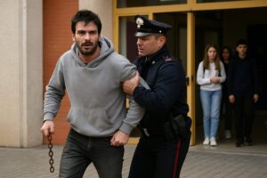 giovane bloccato dai carabinieri con una catena in mano