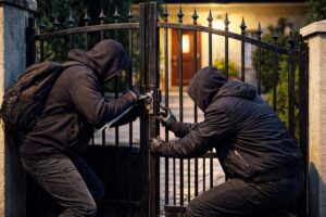 ladri forzano il cancello di un'abitazione