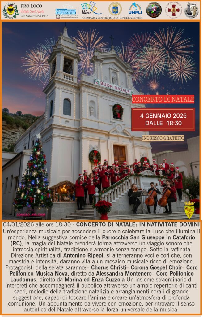 locandina e programma concerto di natale cataforio