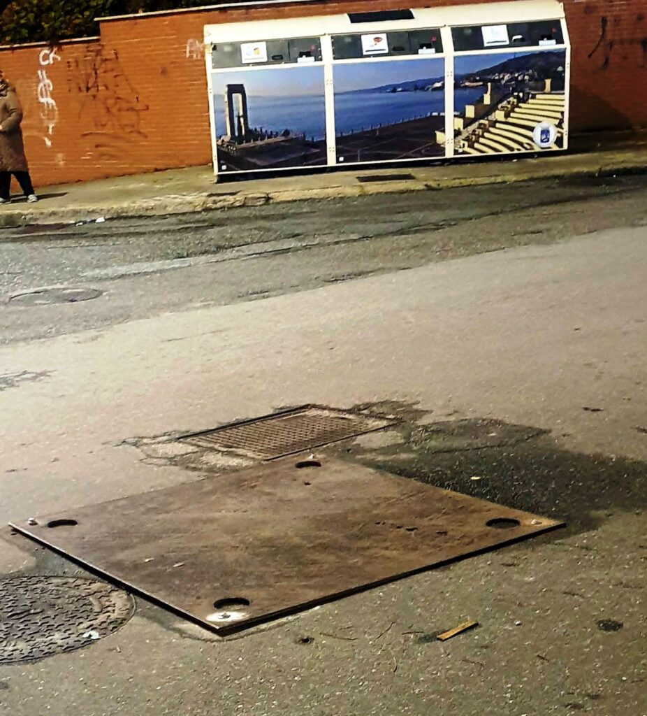 piastra in ferro per coprire le buche