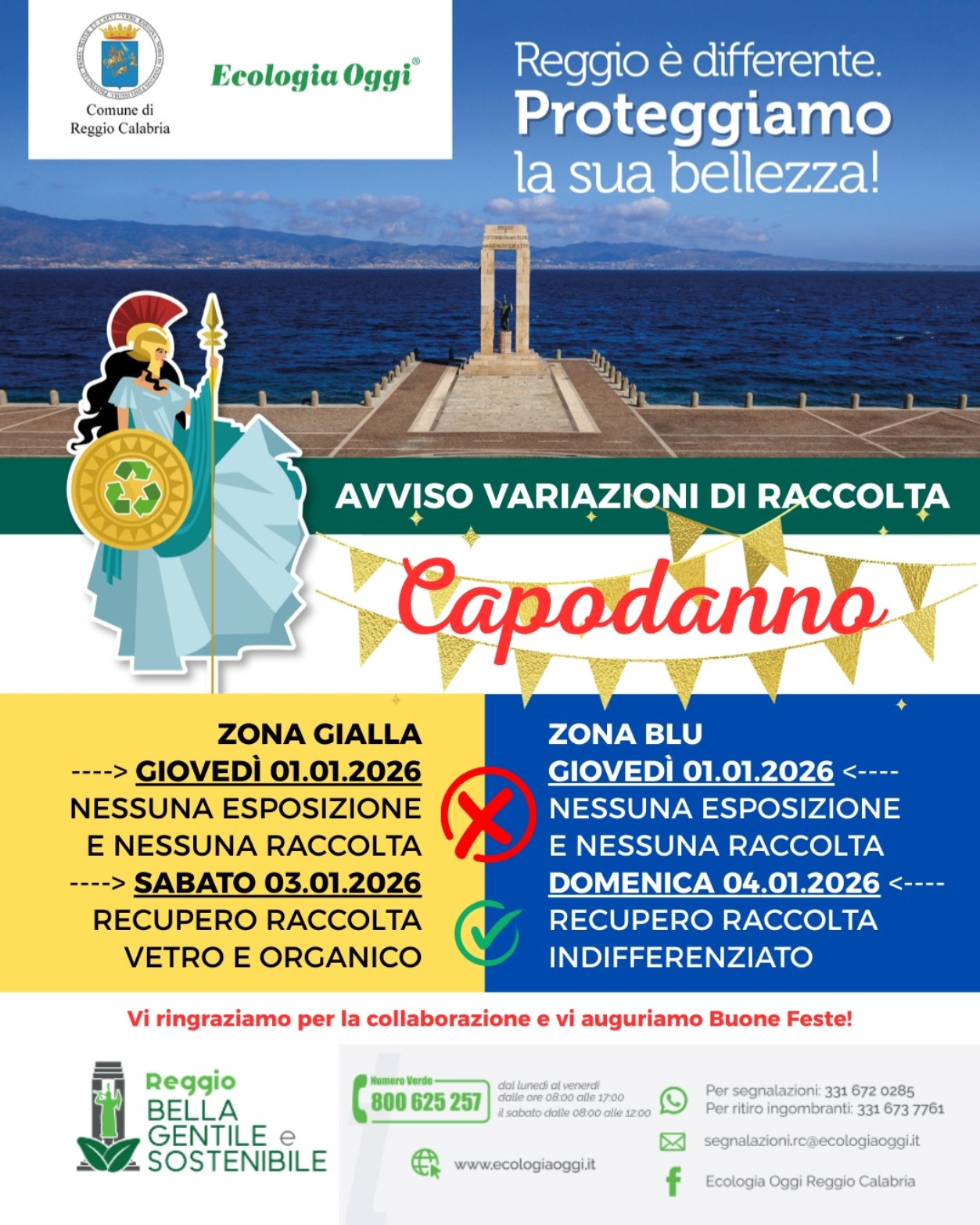 raccolta rifiuti capodanno reggio calabria