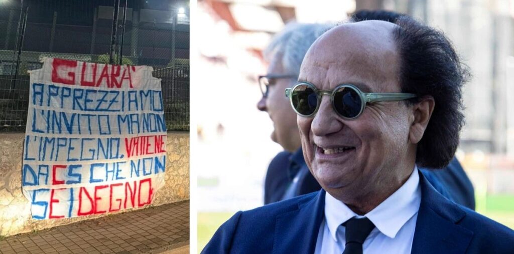 striscione studenti cosenza contro guarascio
