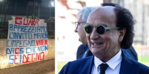 striscione studenti cosenza contro guarascio