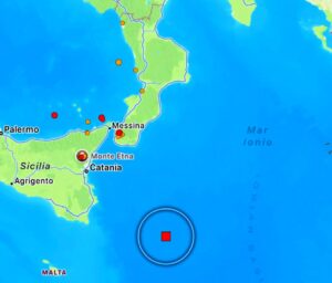 terremoto Mar ionio tra Calabria e Sicilia